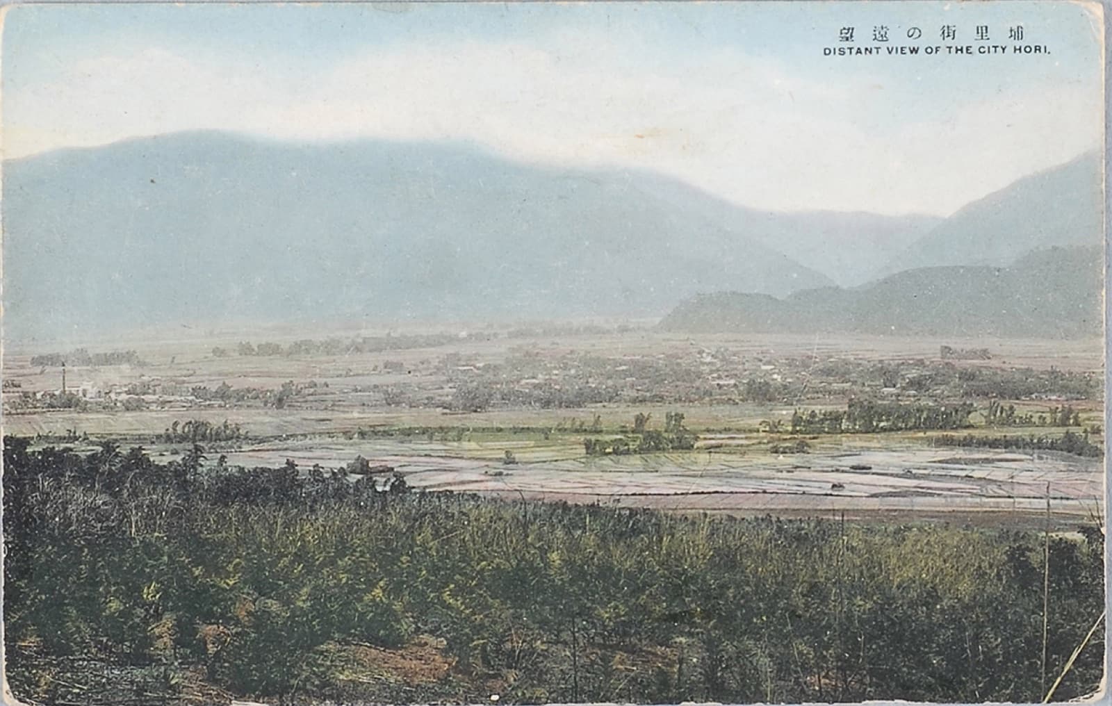 A street in Puli around 1945. The 27th Brigade fell back here from Taichung and chose not to fight inside the town, taking position at the bridge outside it instead.