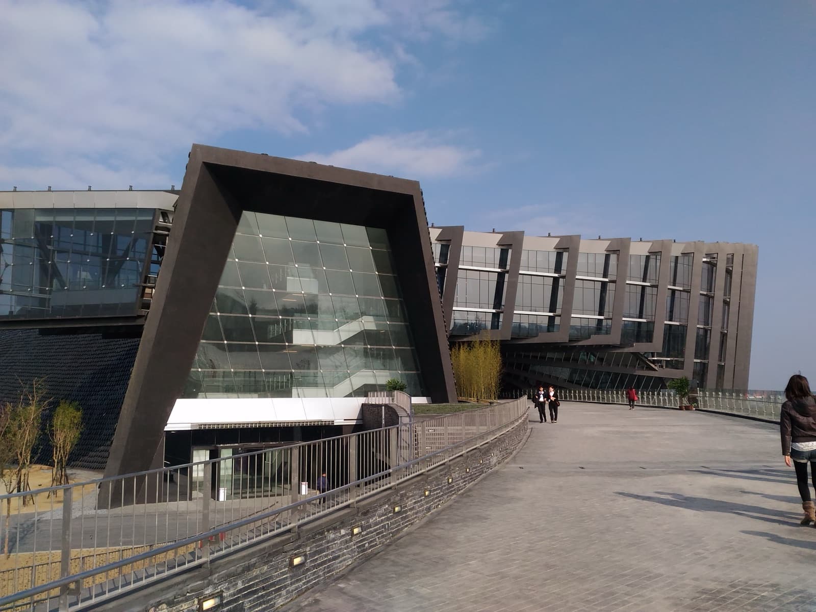 The entrance slope of the Southern Branch. Twenty years passed between the plan and the opening, through a change of design team, a halt in construction, and a running argument about what a national museum in the south should hold.
