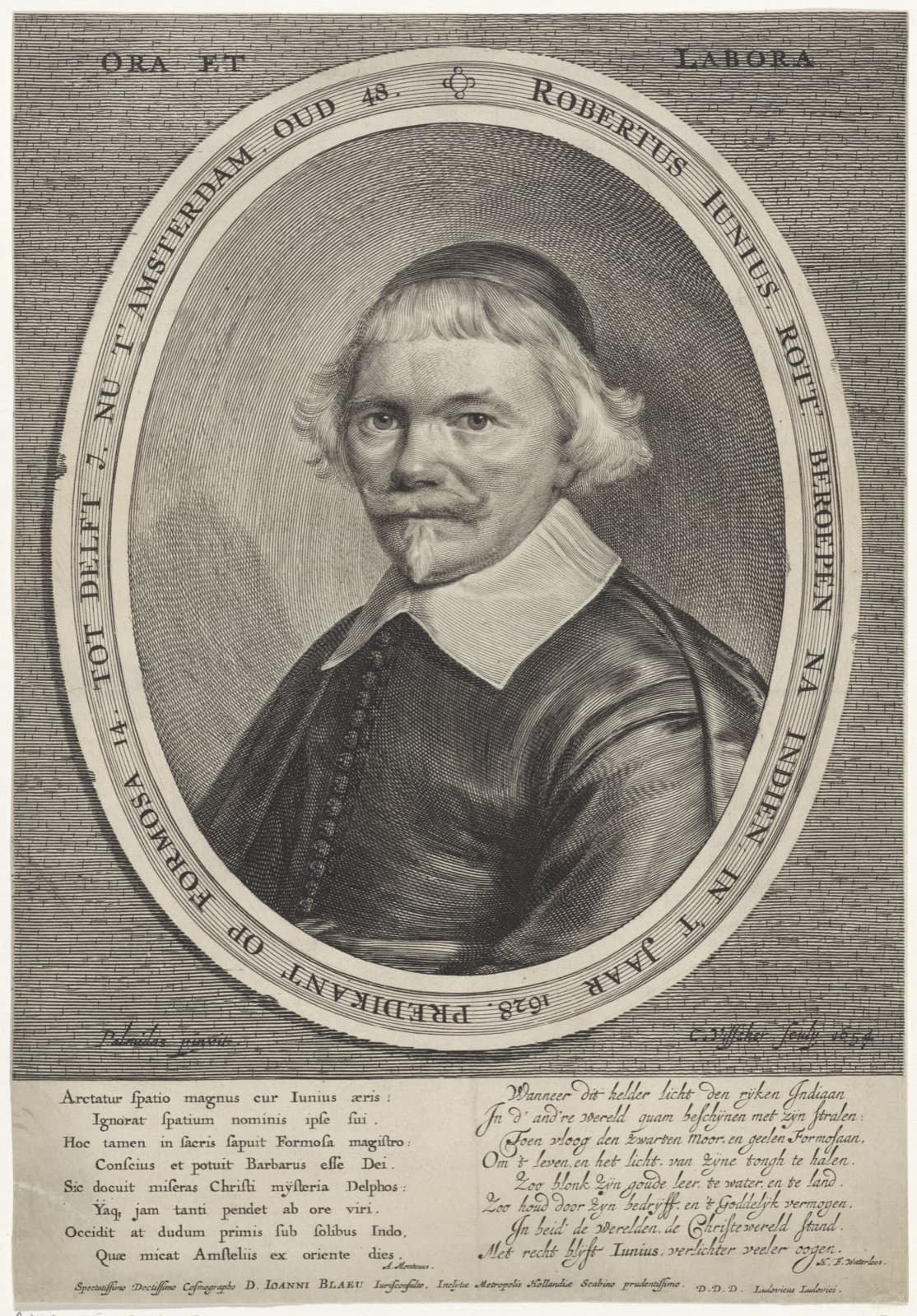 一六五四年 Cornelis Visscher 所刻的尤羅伯像。他在台十四年,一六四一年底放逐尪姨是他推動的。