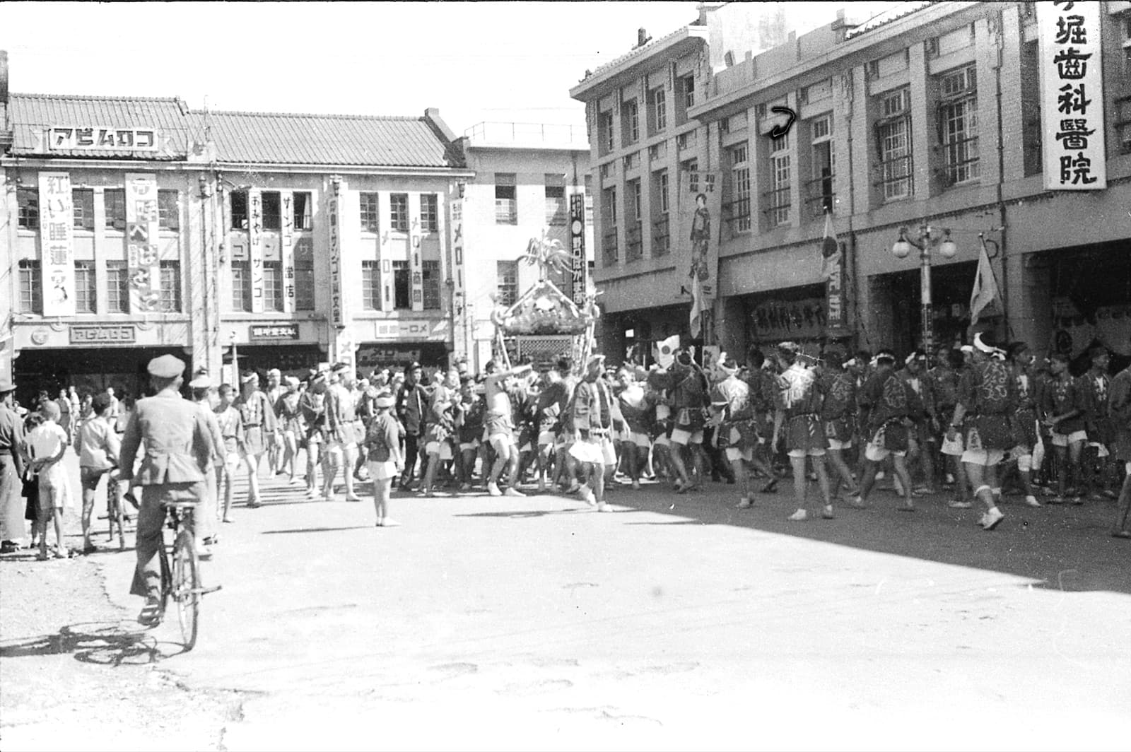 The Taiwan Shrine festival procession through the streets of Taipei, 1938. Under Kōminka, shrine worship moved from encouragement to obligation, and the shrine became a place where loyalty was assessed.